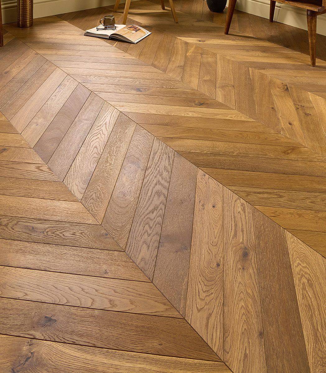 Chevron oak flooring